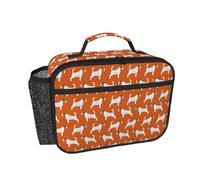 Hnnkloy Jack Russell Terriers Naranja Lindo Perro Jack Russells,Bolsa de almuerzo portátil, fiambrera resistente, bolsa isotérmica reutilizable