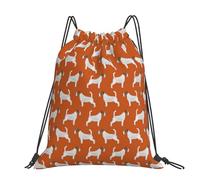 Hnnkloy Jack Russell Terriers Naranja Lindo Perro Jack Russells,Mochila con cordón unisex, bolsa deportiva para gimnasio, mochila informal para el día a día.