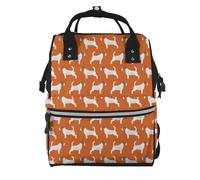 Hnnkloy Jack Russell Terriers Naranja Lindo Perro Jack Russells.Mochila de maternidad de gran capacidad, bolso cambiador, mochila de viaje para actividades al aire libre.