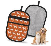 Hnnkloy Jack Russell Terriers Naranja Lindo Perro Jack Russells, Paquete de 2 Guantes para Eliminar el Pelo de Mascotas, Guantes de Aseo antiestáticos para Perros y Gatos.