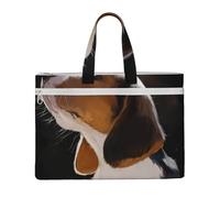 Hnnkloy Jardín de bienvenida para cachorros de beagle,Bolsa de lona para documentos con cremallera, bolso de mano, maletín para la escuela y la oficina.