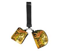 Hnnkloy Jirafa salvaje,Bolso de muñeca para deportes al aire libre, monedero portátil, cartera de muñeca con llavero desmontable