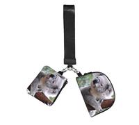 Hnnkloy Koala en una rama,Bolso de muñeca para deportes al aire libre, monedero portátil, cartera de muñeca con llavero desmontable
