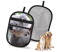 Hnnkloy Koala en una Rama, Paquete de 2 Guantes para Eliminar el Pelo de Mascotas, Guantes de Aseo antiestáticos para Perros y Gatos.