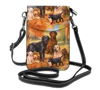 Hnnkloy Labrador de otoño, perro Golden Retriever agradeciendo,Bolsos para celular para mujer, bolsos pequeños cruzados - Cartera para celular de cuero sintético con ranuras para tarjetas de crédito