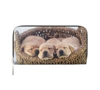 Hnnkloy Labradores Cachorros Pequeños Golden Retriever,Carteras de Cuero PU de Gran Capacidad para Hombres y Mujeres.
