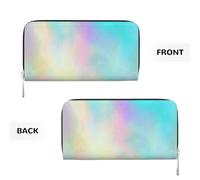 Hnnkloy Lámina holográfica con Textura de arcoíris Muy Hermosa,Carteras de Cuero PU de Gran Capacidad para Hombres y Mujeres.