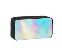 Hnnkloy Lámina holográfica con Textura de arcoíris Muy Hermosa,Estuche de lápices de Gran Capacidad, portátil, para bolígrafos, Bolsa de papelería para la Escuela y la Oficina.