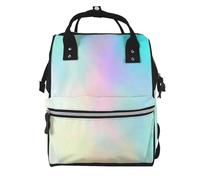 Hnnkloy Lámina holográfica con textura de arcoíris muy hermosa.Mochila de maternidad de gran capacidad, bolso cambiador, mochila de viaje para actividades al aire libre.