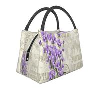 Hnnkloy Lavanda elegante vintage,Bolsa de almuerzo portátil, bolsa isotérmica, fiambrera duradera, bolsa térmica reutilizable.