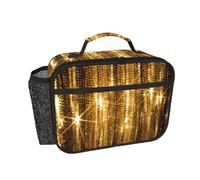 Hnnkloy Lentejuelas doradas brillantes,Bolsa de almuerzo portátil, fiambrera resistente, bolsa isotérmica reutilizable