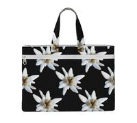 Hnnkloy Leontopodio Edelweiss,Bolsa de lona para documentos con cremallera, bolso de mano, maletín para la escuela y la oficina.