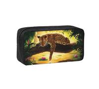 Hnnkloy Leopardo Divertido,Estuche de lápices de Gran Capacidad, portátil, para bolígrafos, Bolsa de papelería para la Escuela y la Oficina.