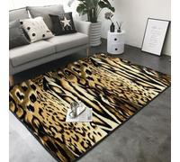 Hnnkloy Leopardo León Tigre Piel Pelaje Atigrado, Alfombra Grande Antideslizante para Sala de Estar o Dormitorio, 208 x 148 cm.