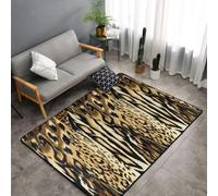 Hnnkloy Leopardo León Tigre Piel Pelaje Atigrado, Alfombra Grande Antideslizante para Sala de Estar o Dormitorio, 150 x 100 cm.