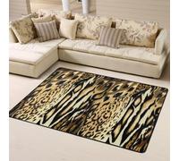 Hnnkloy Leopardo León Tigre Piel Pelaje Atigrado, Alfombra Grande Antideslizante para Sala de Estar o Dormitorio, 160 x 120 cm.