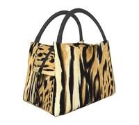 Hnnkloy Leopardo León Tigre Piel Pelaje Atigrado,Bolsa de almuerzo portátil, bolsa isotérmica, fiambrera duradera, bolsa térmica reutilizable.