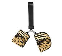 Hnnkloy Leopardo León Tigre Piel Pelaje Atigrado,Bolso de muñeca para deportes al aire libre, monedero portátil, cartera de muñeca con llavero desmontable