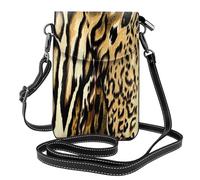 Hnnkloy Leopardo León Tigre Piel Pelaje Atigrado,Bolsos para celular para mujer, bolsos pequeños cruzados - Cartera para celular de cuero sintético con ranuras para tarjetas de crédito