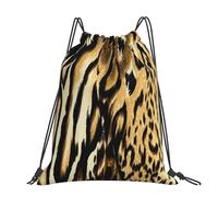 Hnnkloy Leopardo León Tigre Piel Pelaje Atigrado,Mochila con cordón unisex, bolsa deportiva para gimnasio, mochila informal para el día a día.