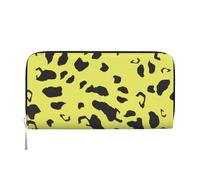 Hnnkloy Leopardo Negro Amarillo,Carteras de Cuero PU de Gran Capacidad para Hombres y Mujeres.