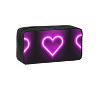 Hnnkloy Letrero de corazón Iluminado,Estuche de lápices de Gran Capacidad, portátil, para bolígrafos, Bolsa de papelería para la Escuela y la Oficina.