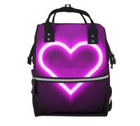 Hnnkloy Letrero de corazón iluminado.Mochila de maternidad de gran capacidad, bolso cambiador, mochila de viaje para actividades al aire libre.