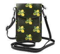 Hnnkloy Limón con rama y ramo de lirios negros,Bolsos para celular para mujer, bolsos pequeños cruzados - Cartera para celular de cuero sintético con ranuras para tarjetas de crédito