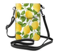 Hnnkloy Limones de acuarela de color amarillo brillante,Bolsos para celular para mujer, bolsos pequeños cruzados - Cartera para celular de cuero sintético con ranuras para tarjetas de crédito