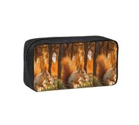 Hnnkloy Linda Ardilla Comiendo nueces,Estuche de lápices de Gran Capacidad, portátil, para bolígrafos, Bolsa de papelería para la Escuela y la Oficina.