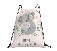 Hnnkloy Linda mamá koala y su bebé,Mochila con cordón unisex, bolsa deportiva para gimnasio, mochila informal para el día a día.