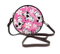 Hnnkloy Linda vaca,Bolso de hombro de piel sintética, bolso cruzado redondo - Bolso circular para mujer