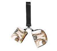 Hnnkloy Linda vaca de acuarela,Bolso de muñeca para deportes al aire libre, monedero portátil, cartera de muñeca con llavero desmontable