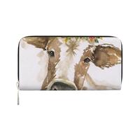 Hnnkloy Linda Vaca de Acuarela,Carteras de Cuero PU de Gran Capacidad para Hombres y Mujeres.