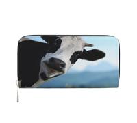 Hnnkloy Linda Vaca Impresa,Carteras de Cuero PU de Gran Capacidad para Hombres y Mujeres.