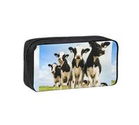 Hnnkloy Linda Vaca Impresa,Estuche de lápices de Gran Capacidad, portátil, para bolígrafos, Bolsa de papelería para la Escuela y la Oficina.