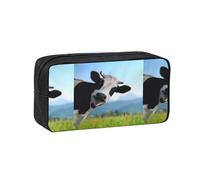 Hnnkloy Linda Vaca Impresa,Estuche de lápices de Gran Capacidad, portátil, para bolígrafos, Bolsa de papelería para la Escuela y la Oficina.