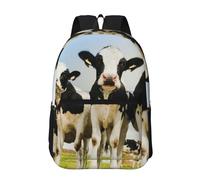 Hnnkloy Linda vaca impresa,Mochila informal de 17 pulgadas con bolsillos, resistente al agua, para la escuela.