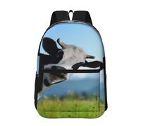 Hnnkloy Linda vaca impresa,Mochila informal de 17 pulgadas con bolsillos, resistente al agua, para la escuela.