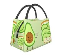 Hnnkloy Lindo aguacate, tostada y huevo frito,Bolsa de almuerzo portátil, bolsa isotérmica, fiambrera duradera, bolsa térmica reutilizable.