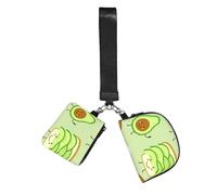 Hnnkloy Lindo aguacate, tostada y huevo frito,Bolso de muñeca para deportes al aire libre, monedero portátil, cartera de muñeca con llavero desmontable
