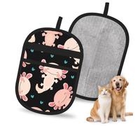 Hnnkloy Lindo ajolote, Paquete de 2 Guantes para Eliminar el Pelo de Mascotas, Guantes de Aseo antiestáticos para Perros y Gatos.