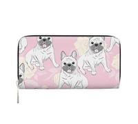 Hnnkloy Lindo Bulldog francés,Carteras de Cuero PU de Gran Capacidad para Hombres y Mujeres.