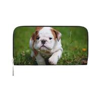 Hnnkloy Lindo Cachorro de Bulldog,Carteras de Cuero PU de Gran Capacidad para Hombres y Mujeres.