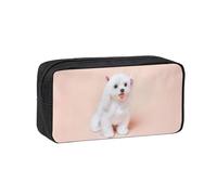 Hnnkloy Lindo Cachorro de Perro maltés,Estuche de lápices de Gran Capacidad, portátil, para bolígrafos, Bolsa de papelería para la Escuela y la Oficina.