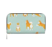 Hnnkloy Lindo Cachorro de Shiba Inu,Carteras de Cuero PU de Gran Capacidad para Hombres y Mujeres.