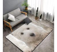 Hnnkloy Lindo Cachorro Westie, Alfombra Grande Antideslizante para Sala de Estar o Dormitorio, 150 x 100 cm.