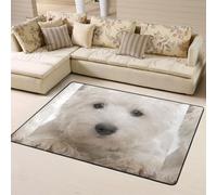 Hnnkloy Lindo Cachorro Westie, Alfombra Grande Antideslizante para Sala de Estar o Dormitorio, 160 x 120 cm.