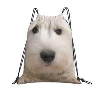 Hnnkloy Lindo cachorro Westie,Mochila con cordón unisex, bolsa deportiva para gimnasio, mochila informal para el día a día.