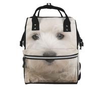 Hnnkloy Lindo cachorro Westie.Mochila de maternidad de gran capacidad, bolso cambiador, mochila de viaje para actividades al aire libre.